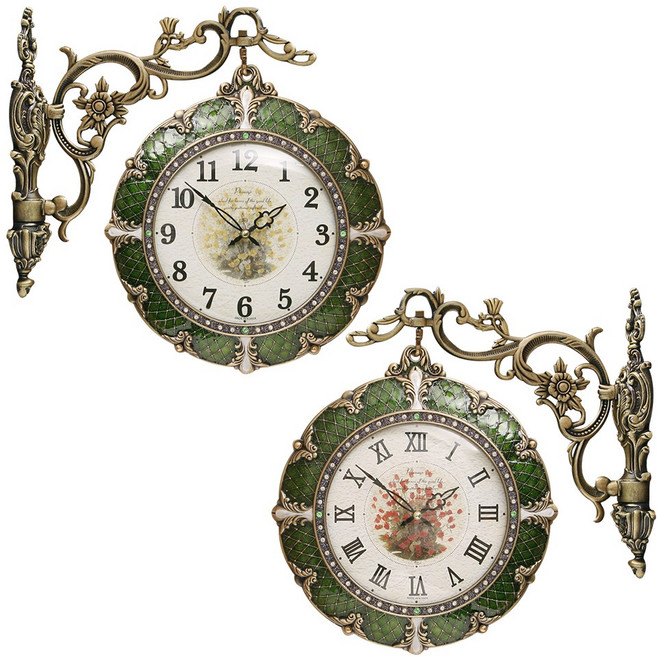 케이엠데코 양면시계 KM-786, 그린