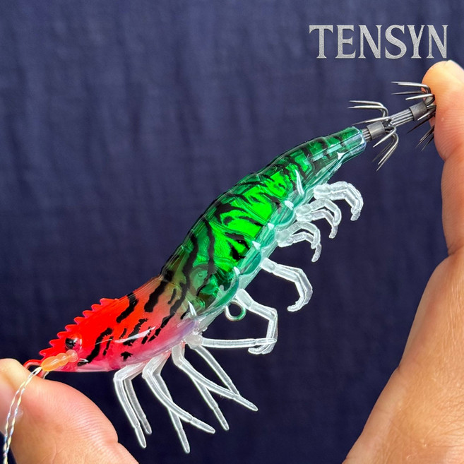 텐신 리얼 새우에기 쭈꾸미 한치 갑오징어 에기, 1개, 7g, 60mm_002_수박