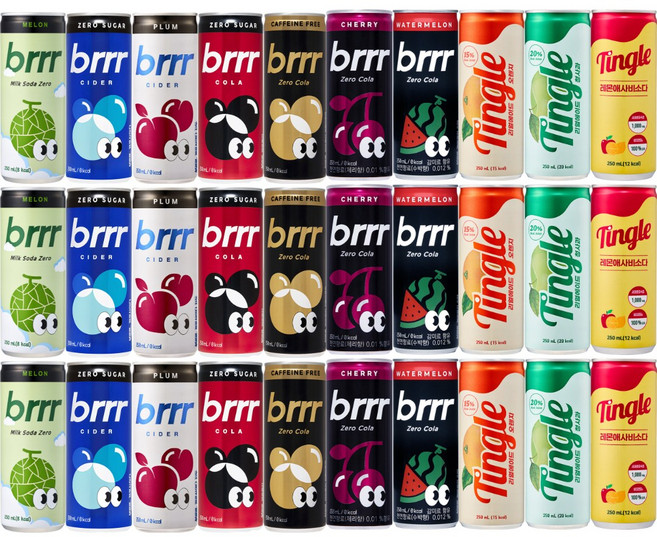 일화 롱캔 탄산음료 10종 3개씩 혼합세트(부르르멜론/사이다/자두/제로콜라/카페인프리/체리/수박/팅글오렌지/청사과/레몬애사비), 30개, 250ml