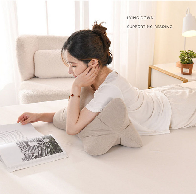 소파 쿠션 허리 지지 목편안 낮잠 쿠션, 베이지-50*30*30