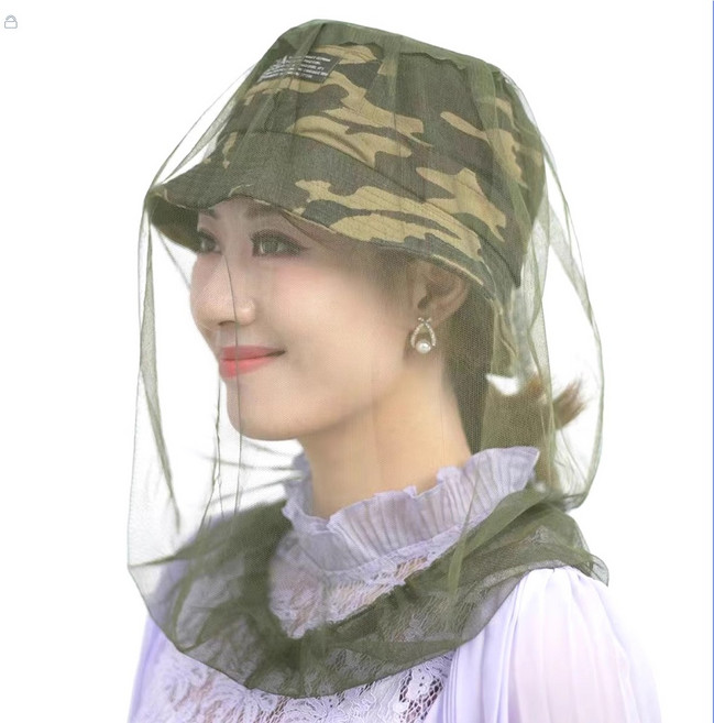 1/2/3구성 휴대용 얼굴 모기장 모자 방충망 얼굴망 등산 낚시 벌초 양봉, 카키 3개