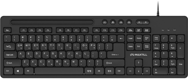 맥스틸 GM-K10C 저소음키보드 C타입 + USB 키보드 키스킨포함, 제조사축, 블랙