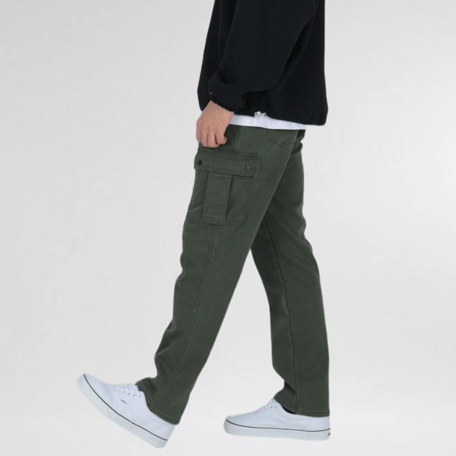 남성 기모 카고팬츠 겨울 워크웨어 작업복 스판 히든밴딩 방한바지