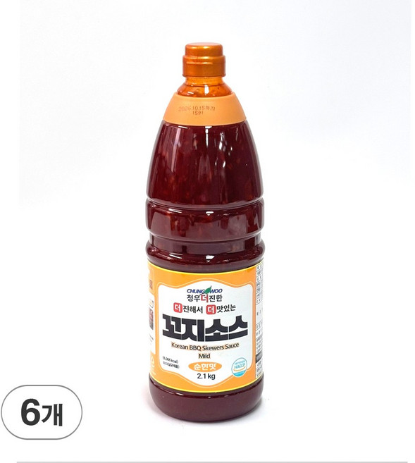 청우 더진한 닭 염통 꼬치소스 꼬지소스 양념 순한맛 PET 2.1kg, 5개