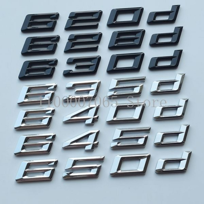 로고 마크 엠블럼 호환 숫자 레터링 620d 625d 628d 630d 635d 640d 645d 650d BMW 6 시리즈 자동차 트렁크 네임 플레이트 스티커 ABS 엠블렘, matte black(new)