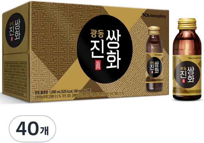 광동제약 진쌍화 액상차 선물용, 100ml, 40개