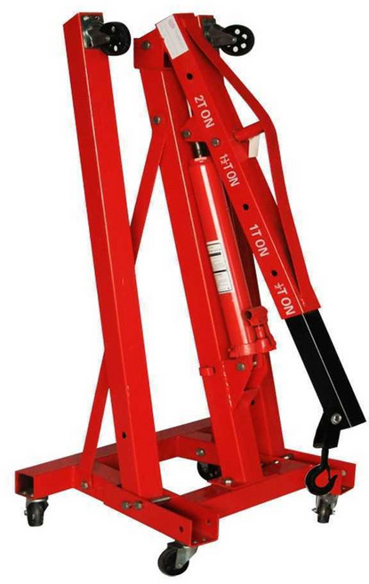 엔진 자키 2톤 잭 기중기 차량 미션 코끼리 작기 리프팅 브래킷 자동차 유압 리프트 작키 정비 크레인, 2톤(접이식/옐로우) 단일 실린더, 1개