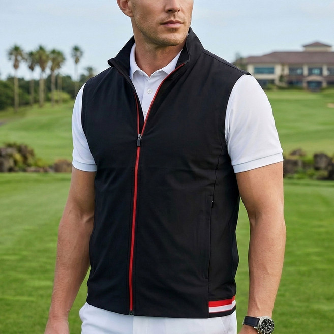 마스터베어 스트레치 바람막이 남성 골프조끼 MBV089
