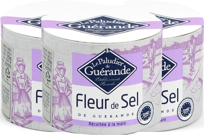 르 게랑데 게랑드 플뢰르 드 셀 꽃소금 토판 천일염, 125g, 3개