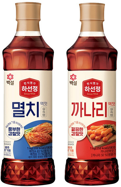 하선정 멸치액젓1kg+까나리액젓1kg(실속형), 1세트, 1L