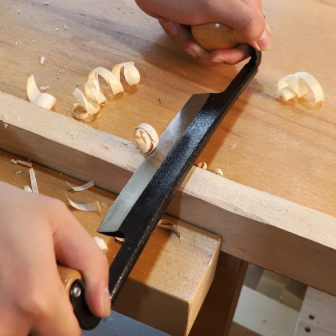 스트레이트 드로우 나이프 이중 미끄럼 방지 나무 손잡이 날카로운 텅스텐 강철 블레이드 쉐이브 껍질 벗기는 수공구, 1개