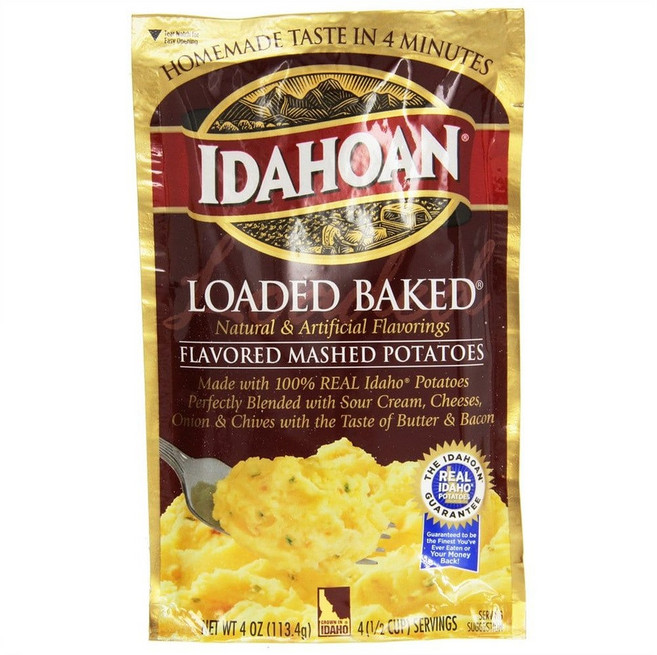 Idahoan Mashed Potatoes 아이다호안 로드 베이크드 매쉬드 포테이토 4oz(113g) 12팩, 113g, 1개