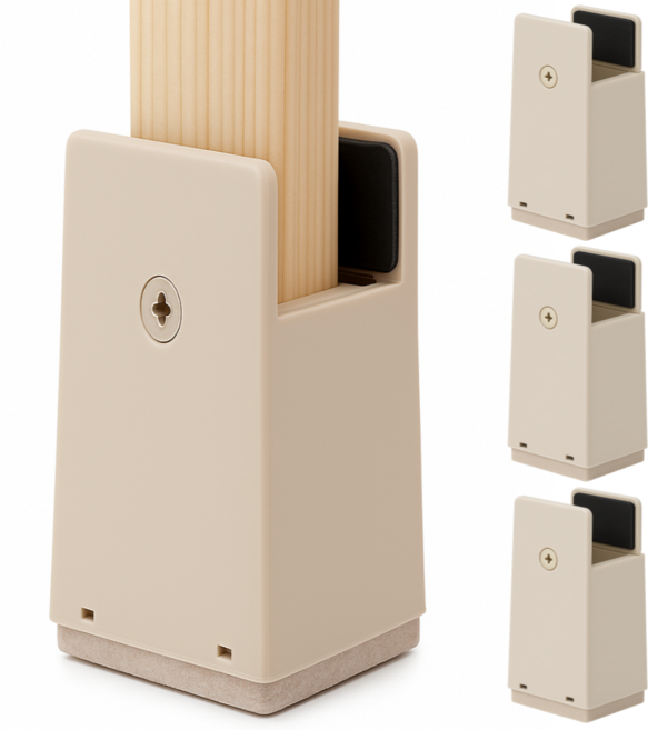 곽씨네슈퍼 가구 다리 너비 조절 높이조절발 10cm 일자, 크림베이지, 4개