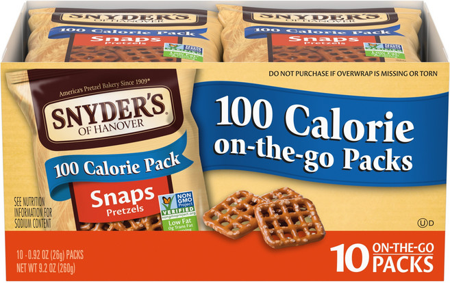 스나이더스 100 칼로리 스냅스 프레첼 10개입, 260g, 3개
