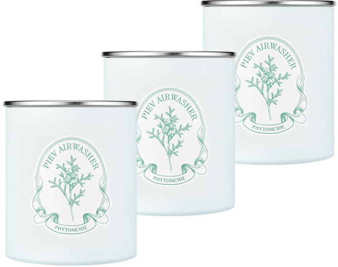 [본사공식몰] 피에브 에어워셔 고체 탈취제 냄새 제거 피톤치드 향, 3개, 250g