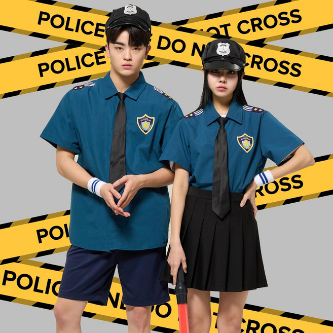 뉴욕 경찰 반티 NYPD 네이비 코스프레 졸사 체육대회 코스튬 코스프레 할로윈 옷