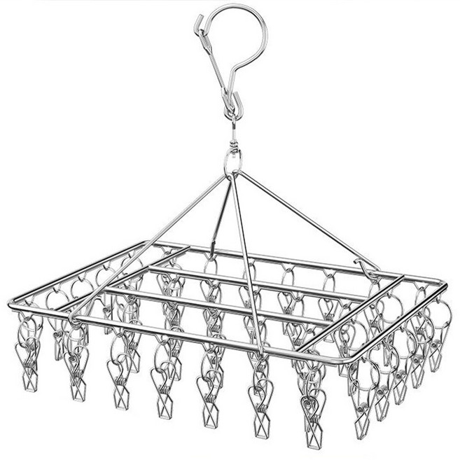 투데이리빙 1+1 속옷 양말 건조대 사각 수건 걸이 다용도 세탁 거치대 논슬립 스텐 정리대 자국 방지 40구 빨래 집게, 2개