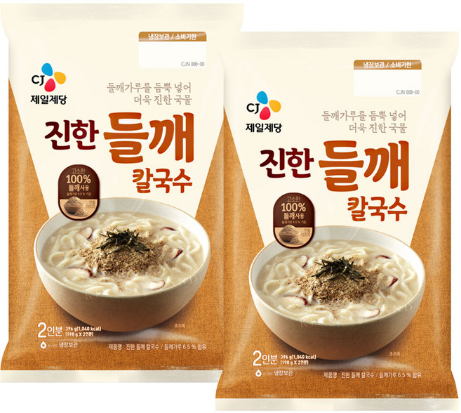 CJ 진한 들깨칼국수, 2개, 396g