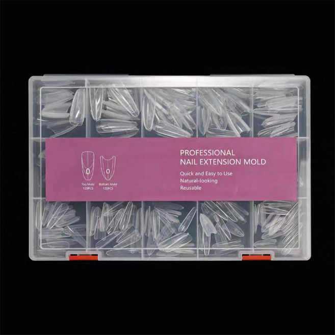 엔리안 더블 샌드위치 네일팁 네일연장 폼팁 3종, 01 아몬드 240pcs, 1개, 아몬드 240pcs