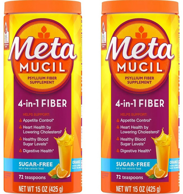 메타무실 4-In-1 멀티헬스 실리엄 허스크 데일리 파이버 오렌지 스무스, 2개, 425g