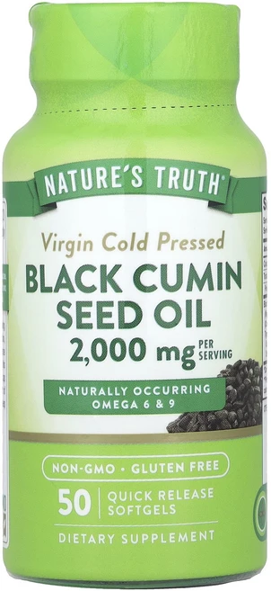 새해 첫좋은선물 Nature's Truth 블랙 커민 씨오일 빠른 방출 소프트젤 50정(소프트젤 1정당 1000mg) 제대로 할인합니다, NaturesTruth블랙커민씨오일빠른방출소프트젤50정, 1개, 50정 - 쿠팡