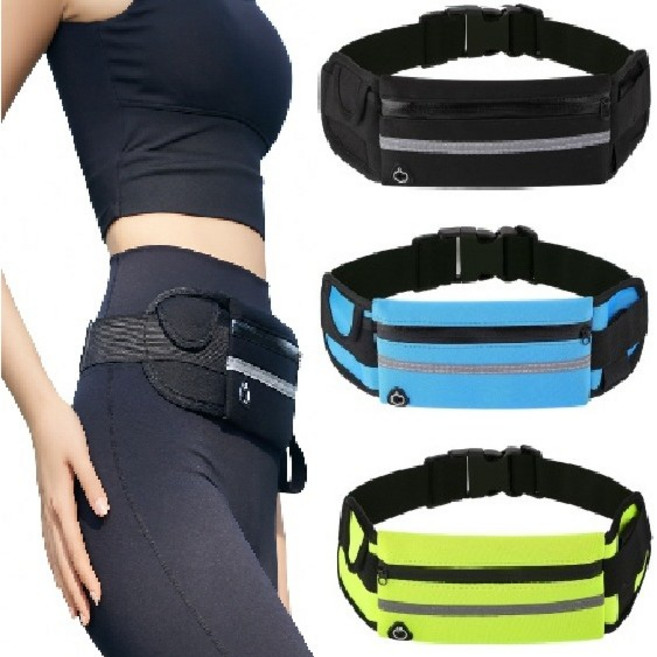 러닝 등산 허리 플립벨트 조깅 헬스 운동 물통 수납 가방 허리힙색 블랙 그린 블루, 1개