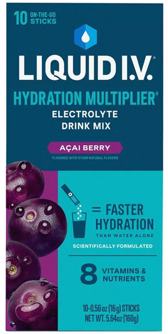 Liquid Iv 補水能量飲 巴西莓口味 10入, 1個, 160g