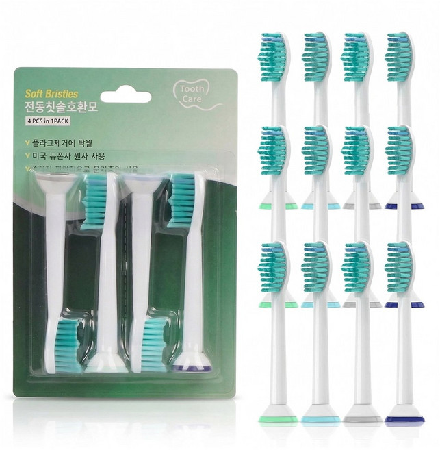 주주미엘 필립스 소닉케어 전동칫솔 호환 리필모 4개입, 4세트, 프로리절트