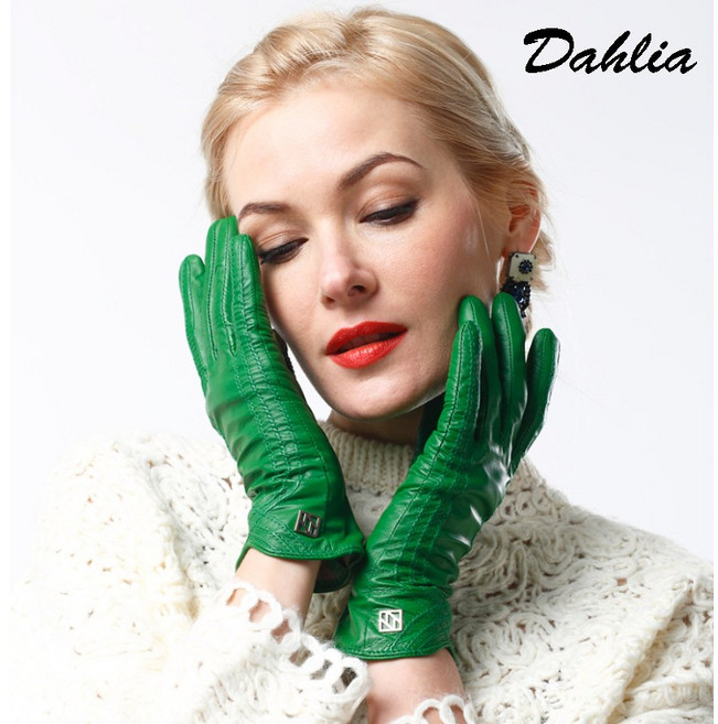 다알리아 여성 양가죽 장갑 컬러 핏 가죽장갑