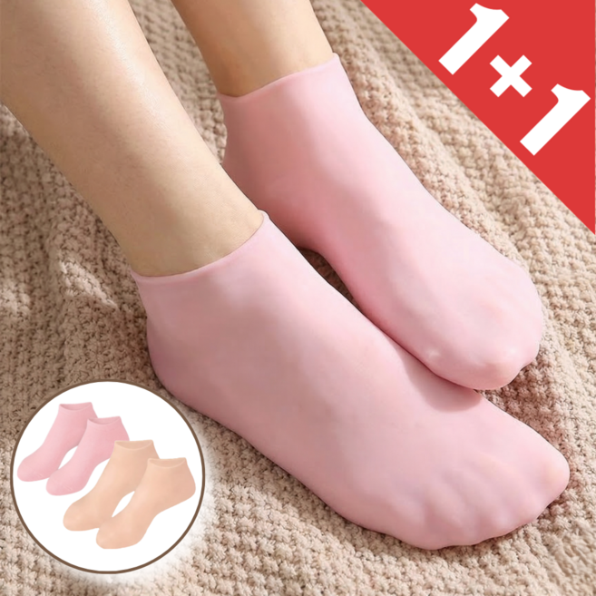 벨로브 1+1 각질케어 보습 실리콘 덧신 양말, 10g, 2개, 1개입