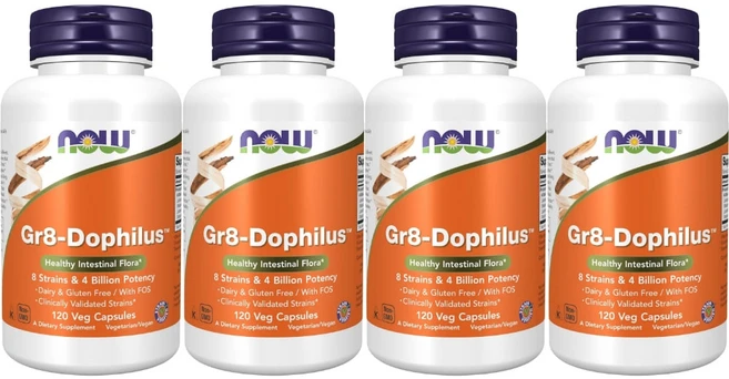나우푸드 Gr8 도필러스 40억 CFU 유산균 베지캡슐, 120정, 4개 - 쿠팡