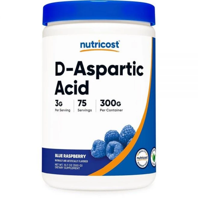 Nutricost D-아스파르트산(DAA) 파우더 셔플리먼트 블루 라즈베리 300g, 1개 - 쿠팡