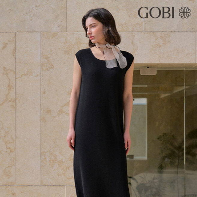 [런칭가279000원]고비(GOBI) 실크 캐시미어 립라인 원피스