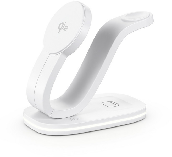 AHEAD Qi2 三合一無線充電器, 白色, 1個