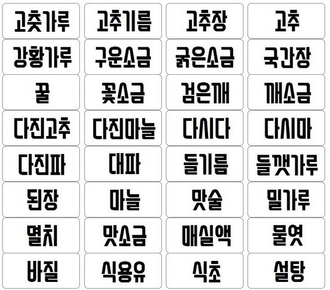 내맘대로 제작하는 양념 라벨스티커 (원하는 문구로 제작), 1세트, 한글1 폰트