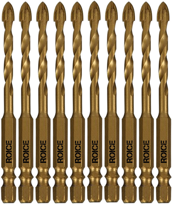 로이스 aze 티타늄 고강도 화살촉 십자 타일기리 세라믹 만능비트 타공비트 6.5mm 10개입, 1세트