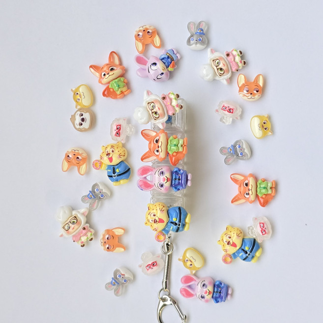 부산미니상점 4구전체LED 주토피아 닉 주디 키캡 딸깍이키링 키보드키링 7종류, 1개, 6번(닉얼굴+주디얼굴+호랑이얼굴+양얼굴)