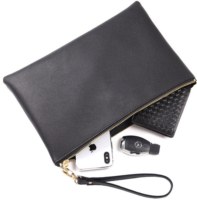 베르나코 무각인 가죽 남자클러치백 국산