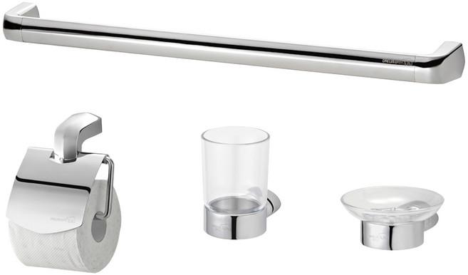 대림바스 국산 욕실 악세사리 4품 세트 화장실 수건걸이 비누대 컵대 휴지걸이, 1개