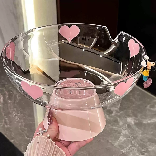 거와스 식탁 간식 바구니 물빠짐 과일 트레이, 1개, 핑크