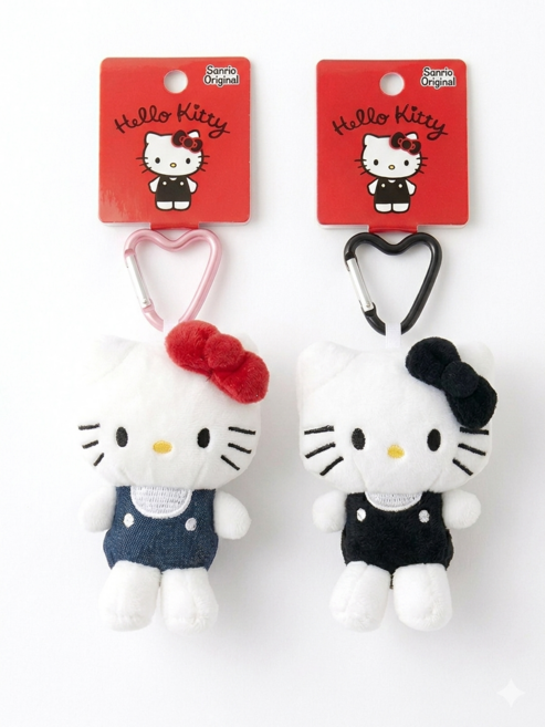 정품 키티키링 헬로키티 키링 2종 가방꾸미기 백꾸 (블랙/네이비), 1개, 네이비