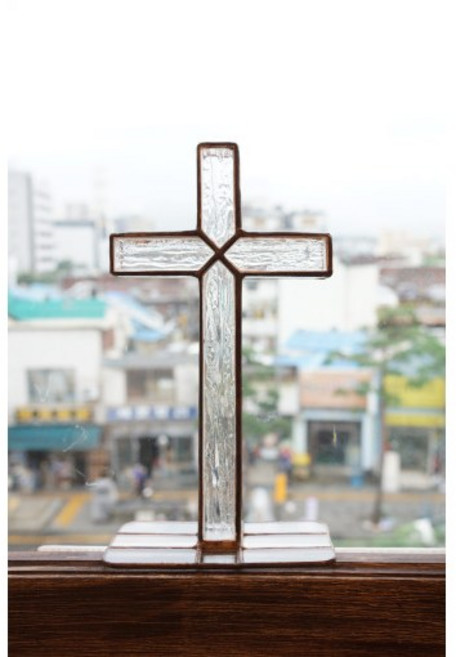 입체 스탠드 유리 십자가(기독교 천주교), 투명