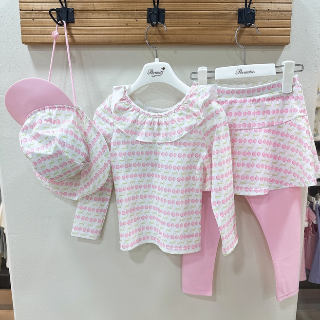 [더센트럴 페리미츠] 체리 래쉬가드세트 3PS P2425A860 아동수영복 유아수영복 키즈수영복 여아수영복 아동래쉬가드 여아래쉬가드 키즈래쉬가드 생존수영 아동래쉬가드세트