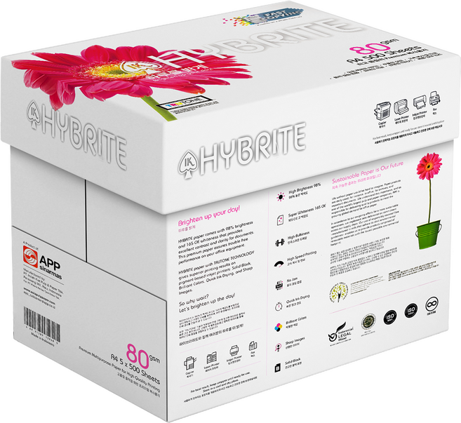 하이브라이트 80g 복사용지, 2500개 A4, 1박스