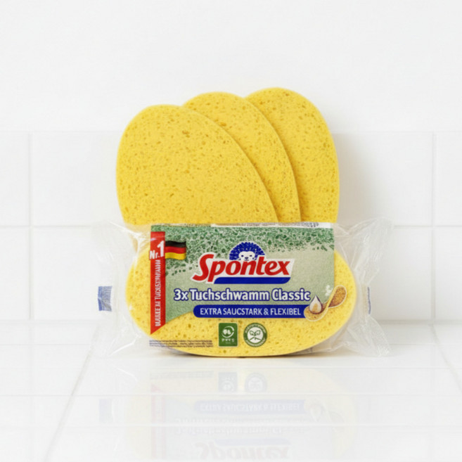 스폰텍스 셀룰로오스 원형 프랑스 수세미 주방 스펀지 클래식 9개입