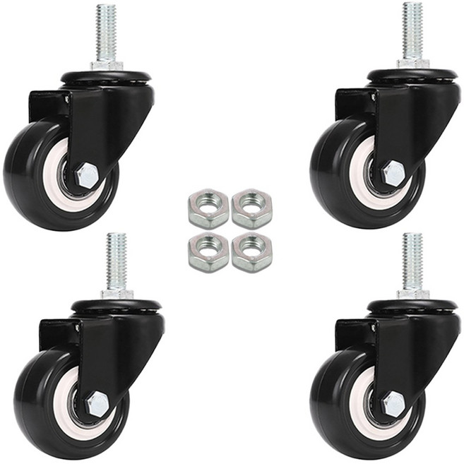 엠파이어 산업용 바퀴 H1M8 우레탄 1.5인치(40mm) 볼트 8mm, 4개