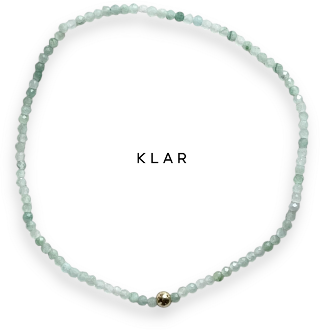 클라(KLAR) 천연 옥(Jade) 비취 14k GF 원석팔찌 (2미리 컷팅)