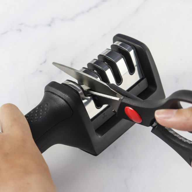 원두걸스 칼갈이 가위갈이 샤프너 연마 칼가는기계 가정용 주방 업소용, 1개, 블랙