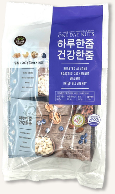 담과연 하루한줌 건강한줌 넛츠앤블루베리 (20g x 10포입), 1개