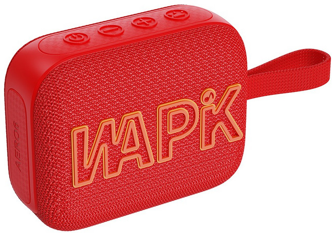 와피크 휴대용 미니 무선 TWS 블루투스 스피커 AERO3 IPX5 방수 캠핑용, 레드